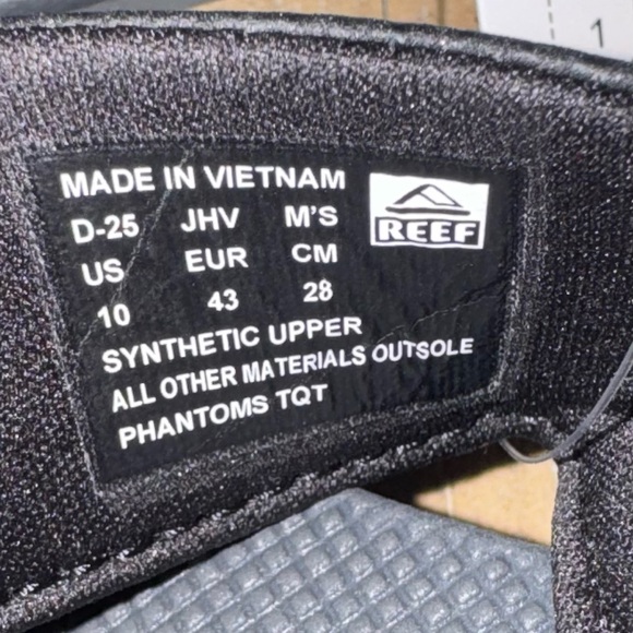 Reef Men's Phantoms TQT Flip-Flops Sandals, Black/Yellow, NWT, Size 10 (EUR 43) - Picture 7 of 10